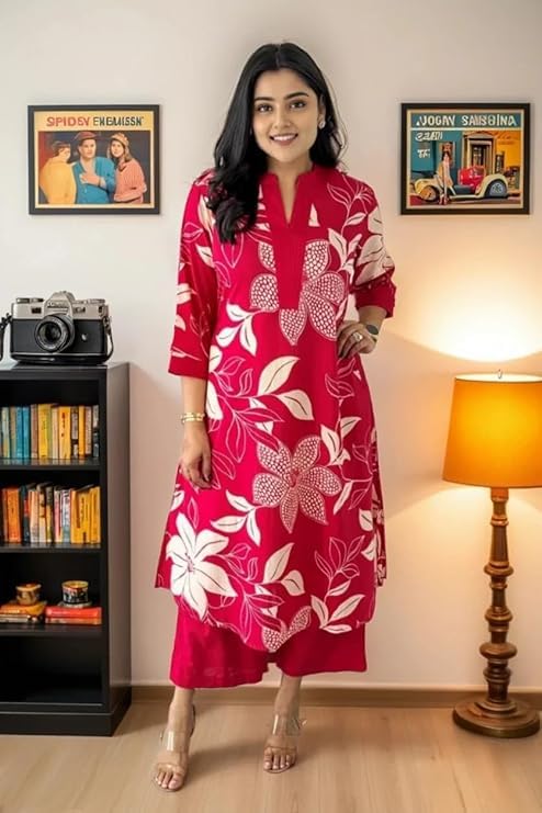 MEERA FAB Women's Cotton Printed Kurta Set - Image 5