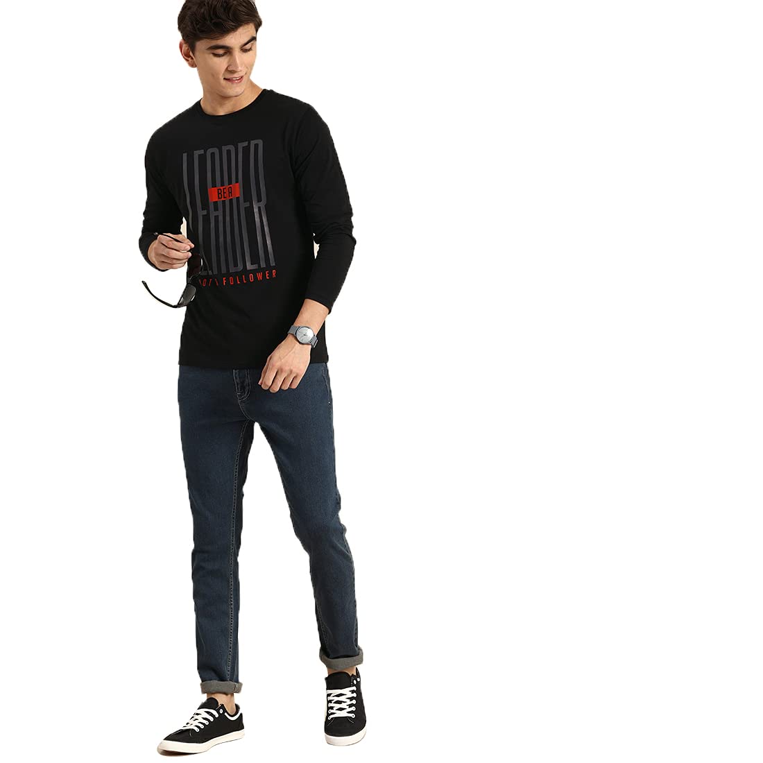 Bewakoof Men's Cotton Printed T-Shirt - Black - Image 5