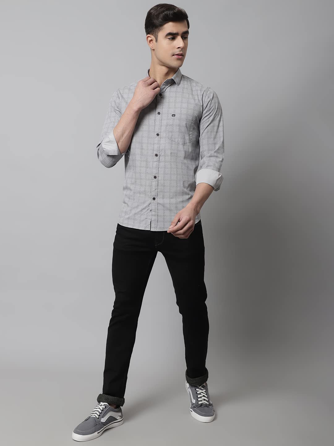 Majestic Man Cotton Checkered Casual Shirt - Image 4