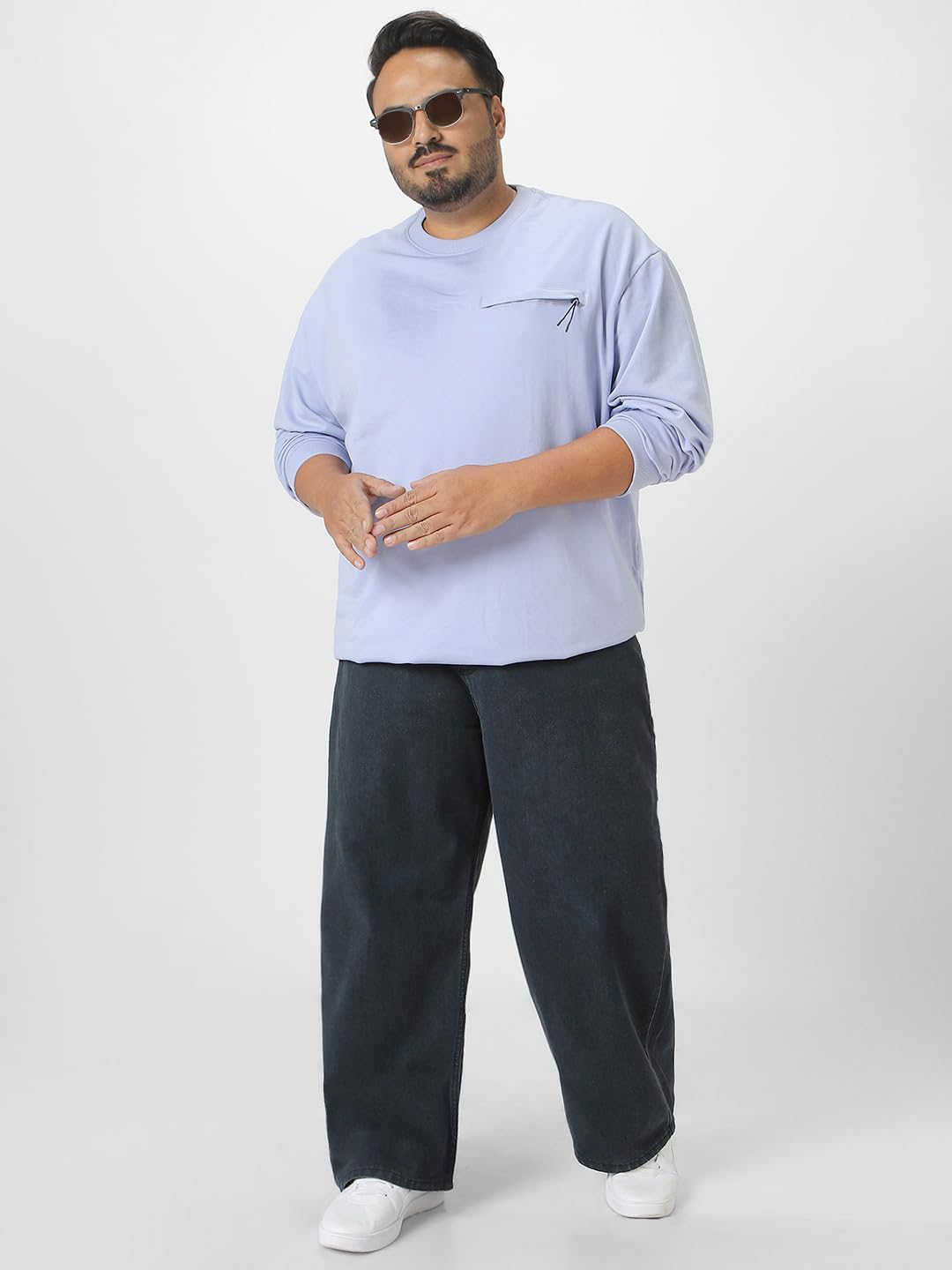 Urbano Plus Grey Baggy Jeans for Men - Image 5