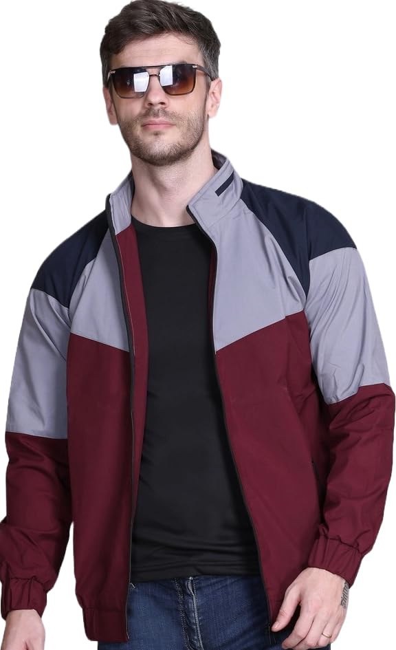 eWools Men's Nylon Windcheater Jacket - Maroon