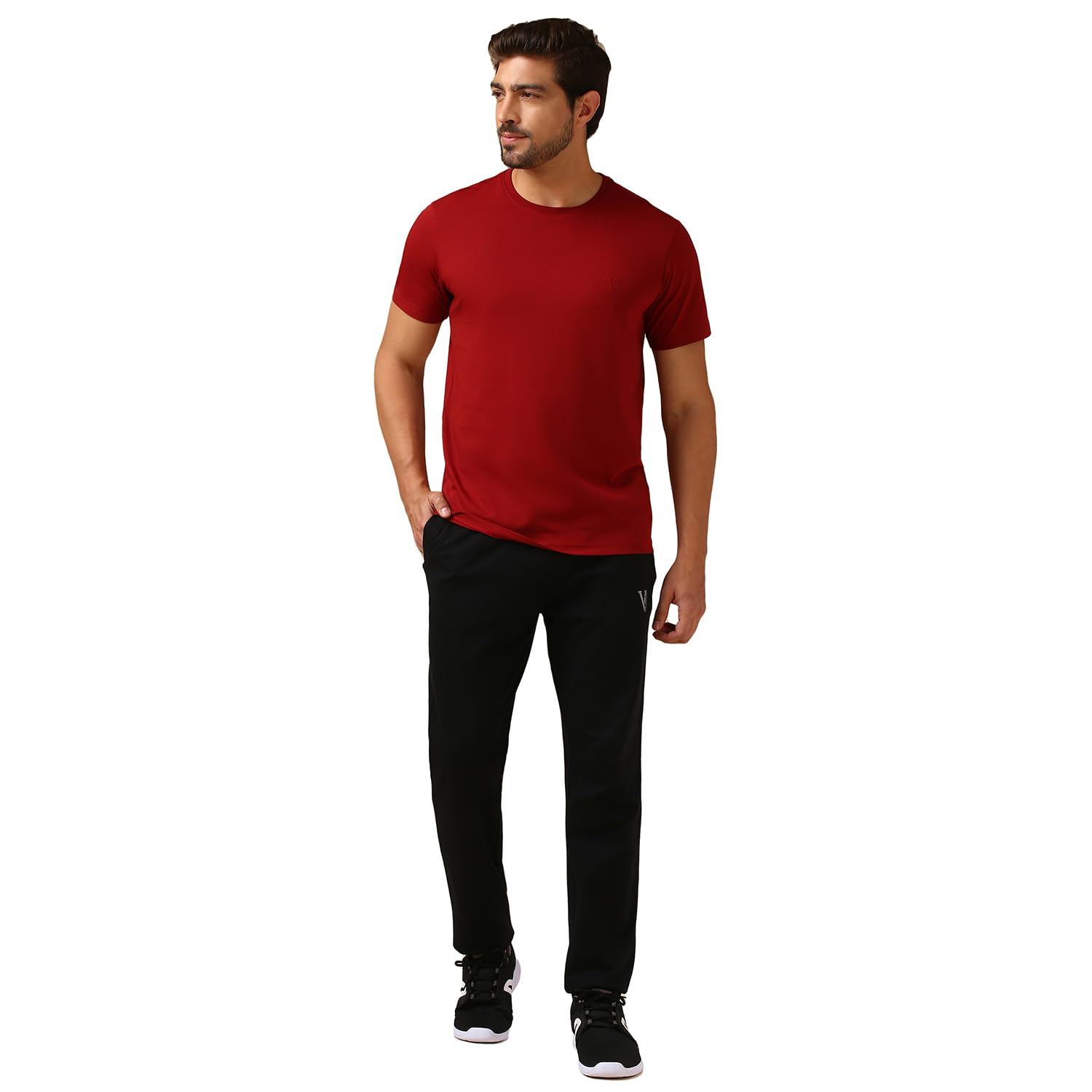 Van Heusen Men's Cotton Blend T-Shirt - Red - Image 5