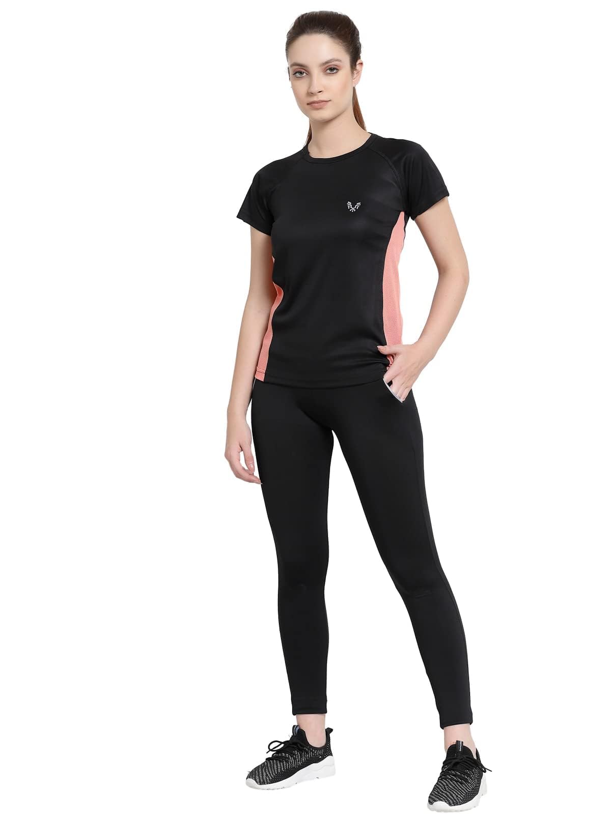 UZARUS Women Dry Fit Workout Top - Jet Black - Image 2