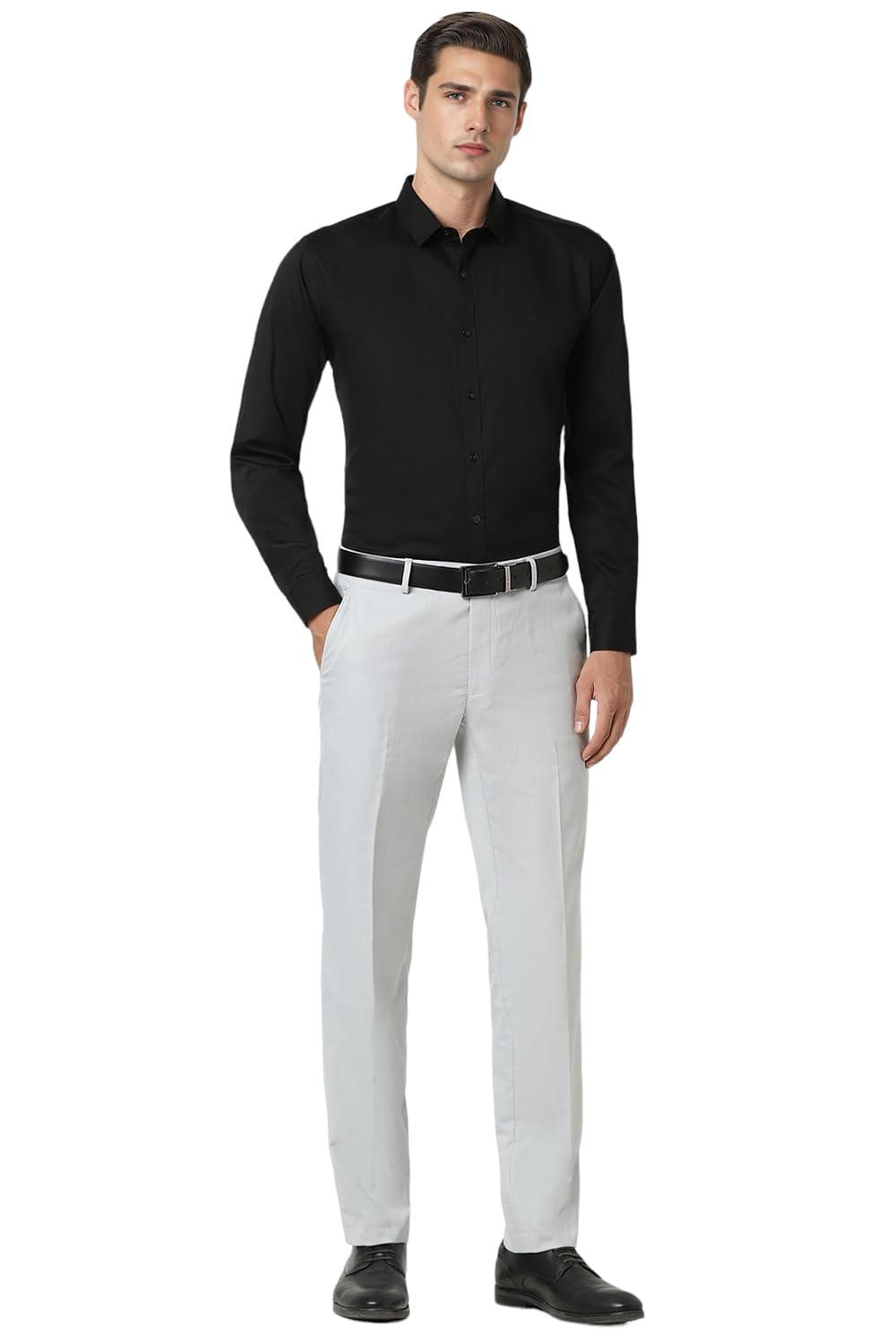 Peter England Men's Slim Utility Pants - Grey - Image 5