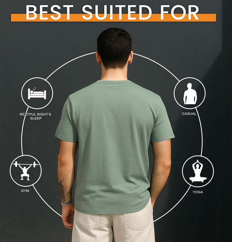 Sleepynuts Men's Casual T-Shirt - Sage Green - Image 5