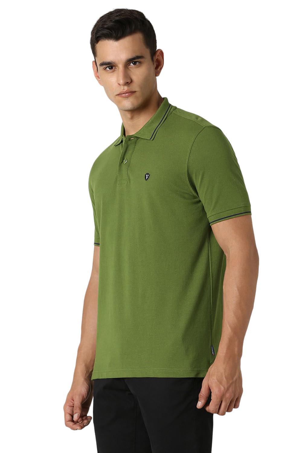Van Heusen Men's Cotton Polo T-Shirt - Green - Image 3