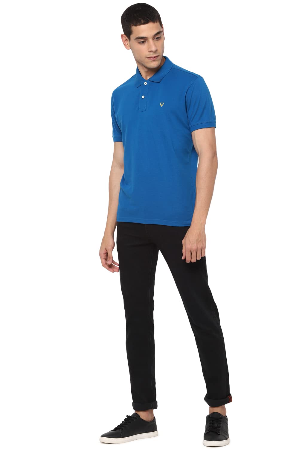 Allen Solly Men Blue Polo Neck T-Shirt - Image 5