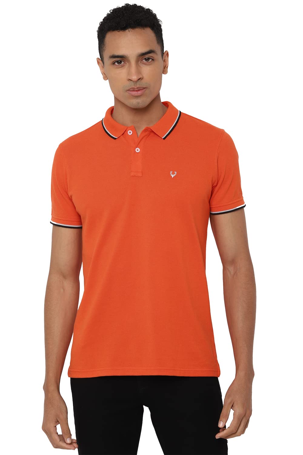 Allen Solly Men's Plain Polo - Orange