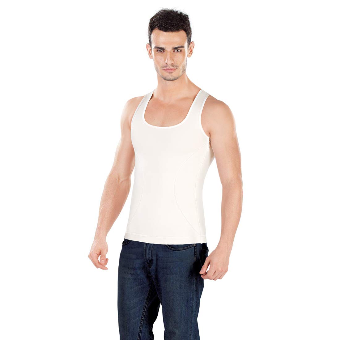 dermawear Men Zenrik High Compression Shapewear Vest - White - Image 2