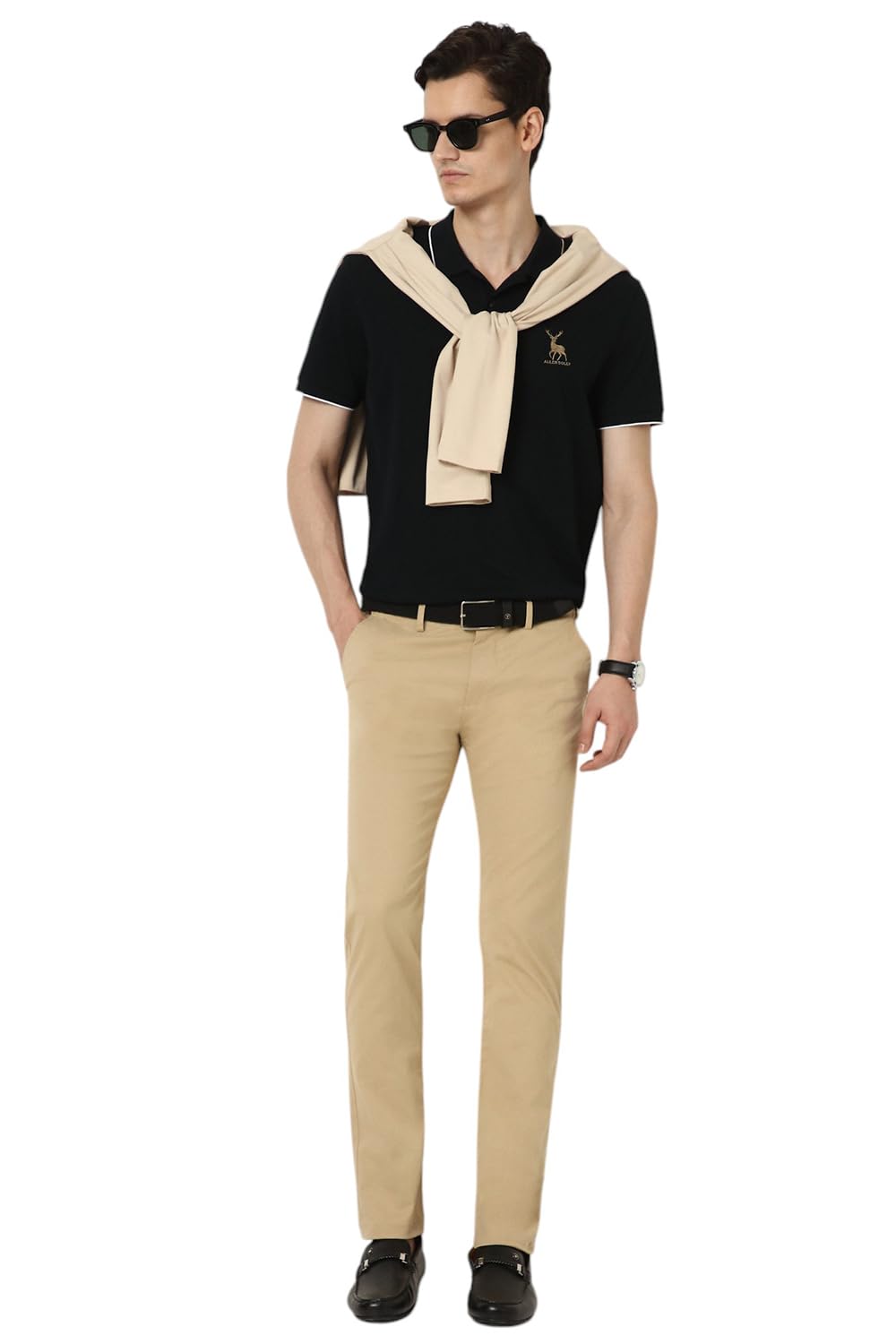 Peter England Beige Casual Trousers for Men - Image 5