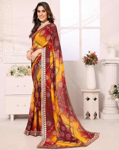 Yashika Georgette Saree - Maroon - Image 3