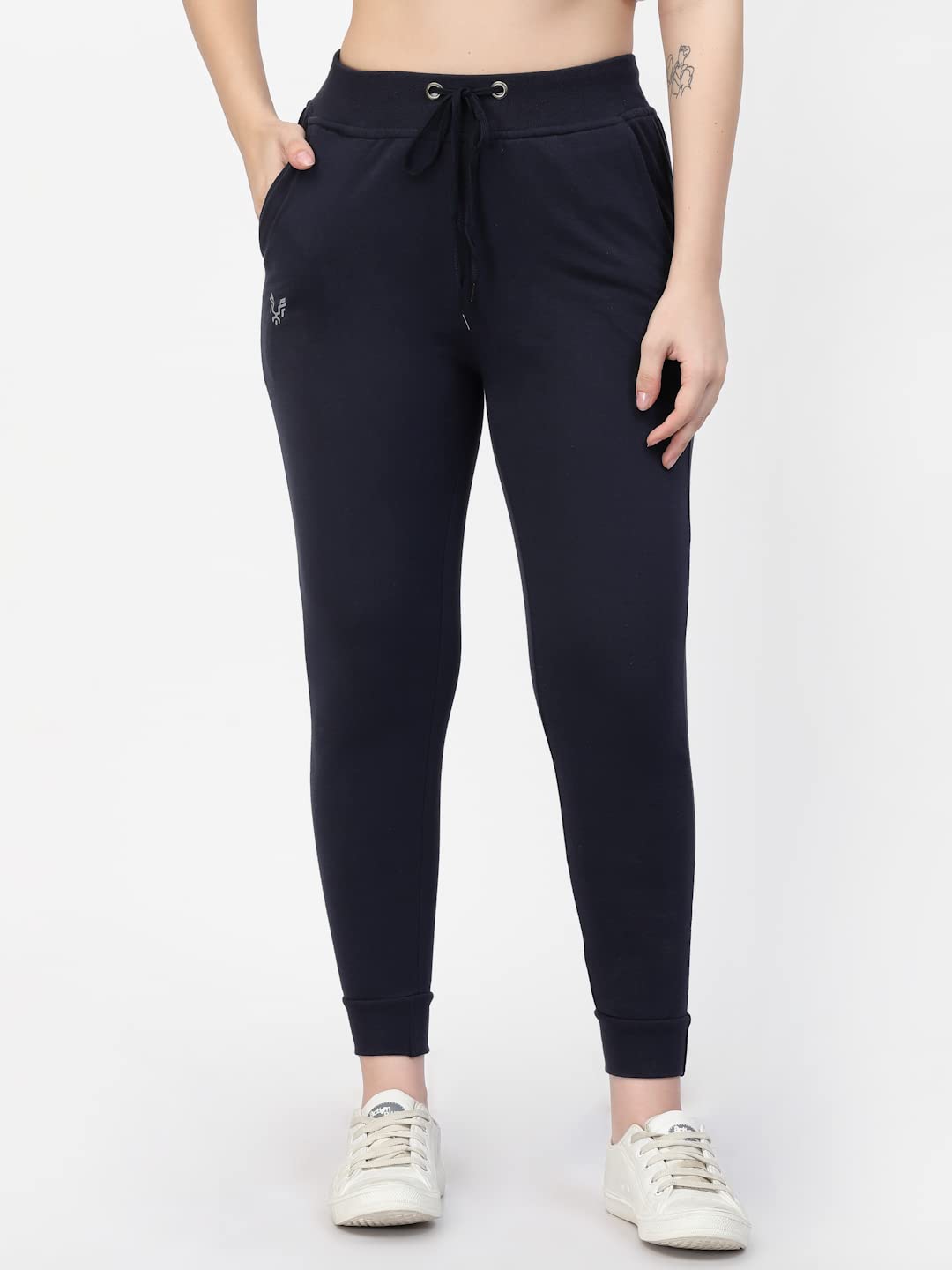 UZARUS Women's Cotton Joggers Track Pants - Carbon Blue - Image 3
