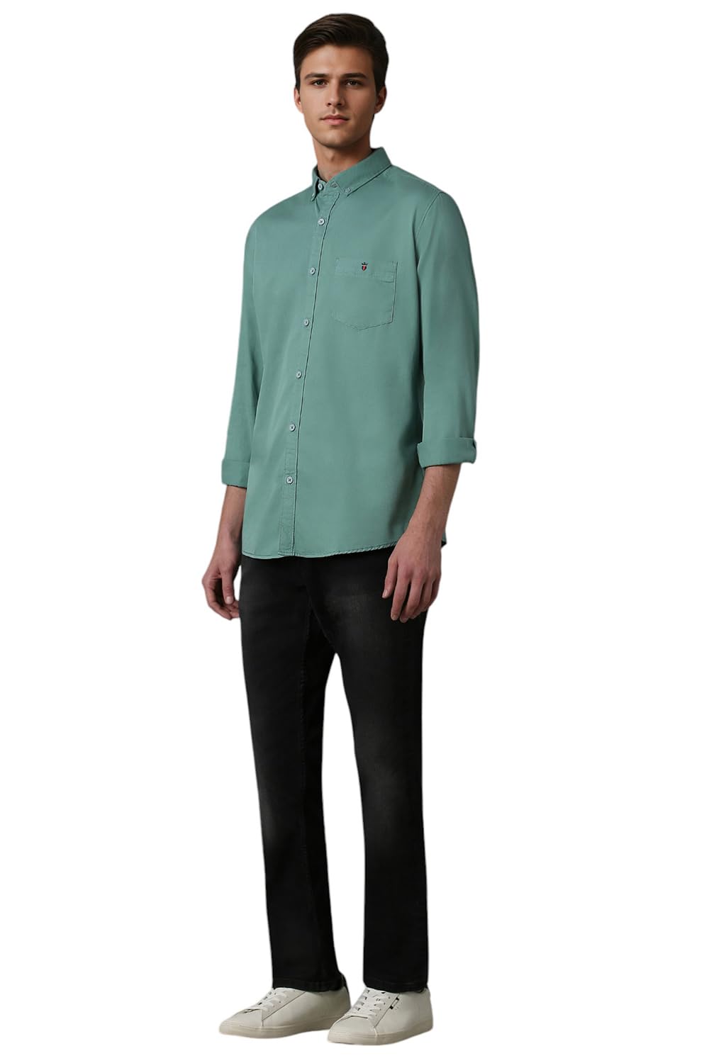 Louis Philippe Men's Mint Slim Fit Cotton Shirt - Image 5