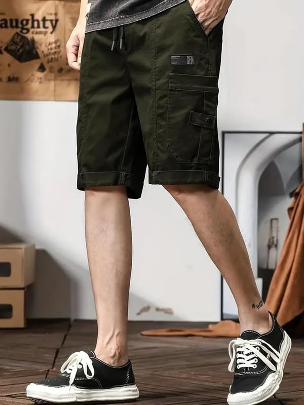 NoseQueen Men's Cotton Shorts - Green - Image 4