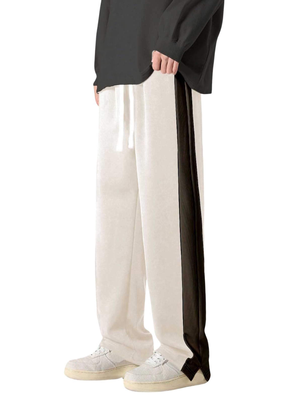 GRECIILOOKS Men Mid Rise Trouser - White