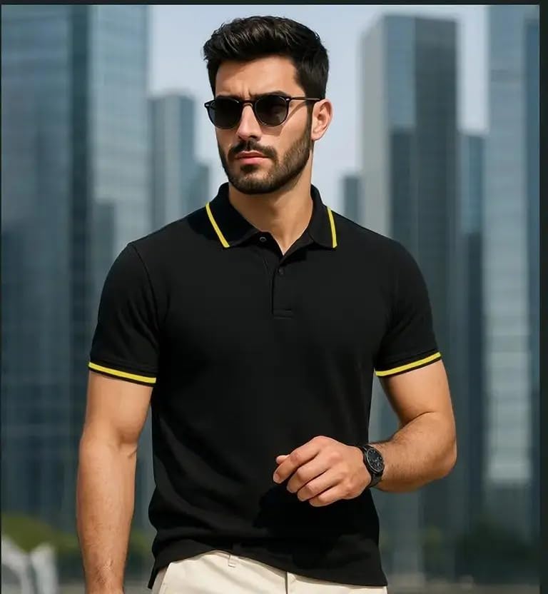 Veirdo Men's Polo T-Shirt Colored Collar - Image 2