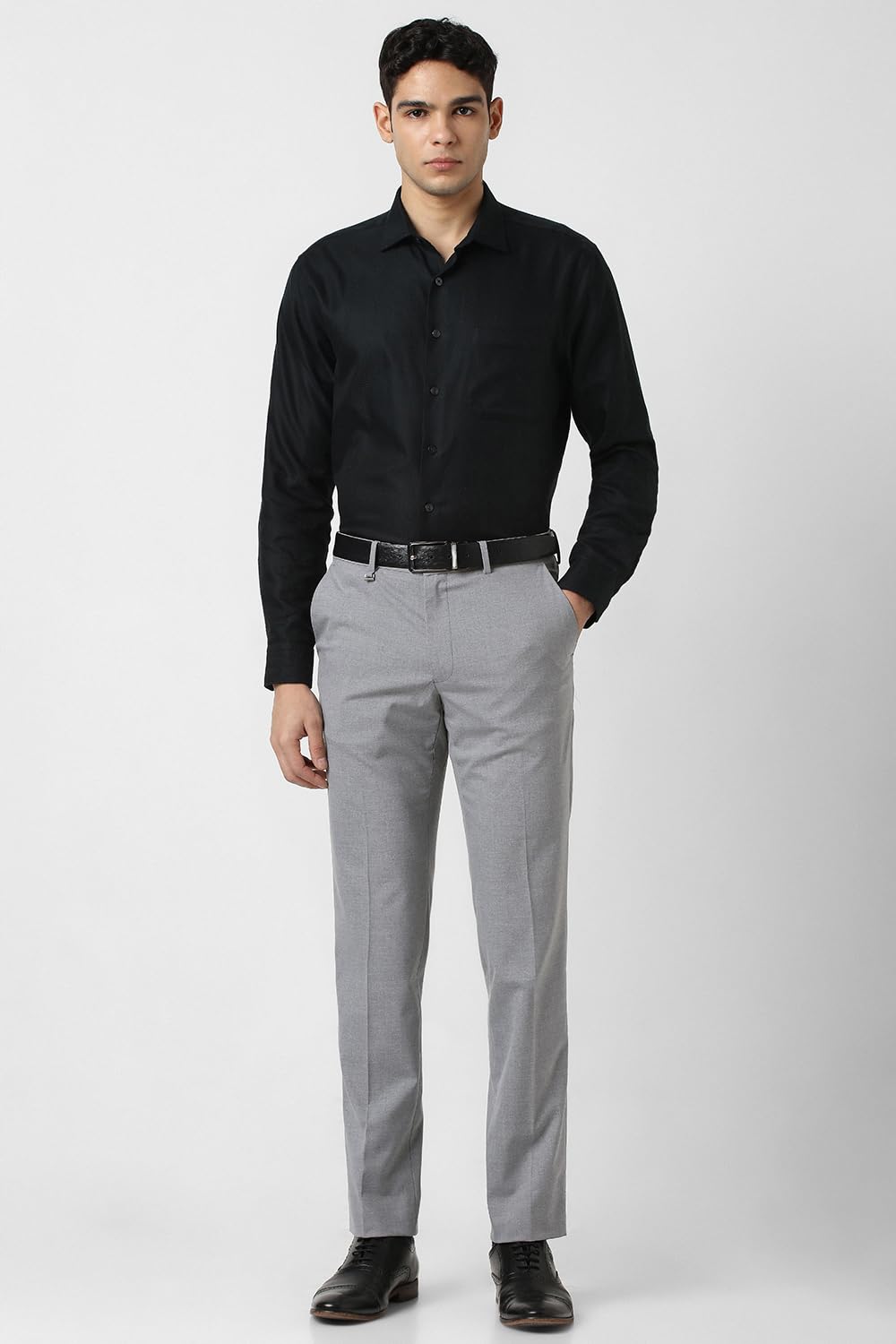 Van Heusen Men's Mid Rise Slim Pants - Light Grey - Image 5