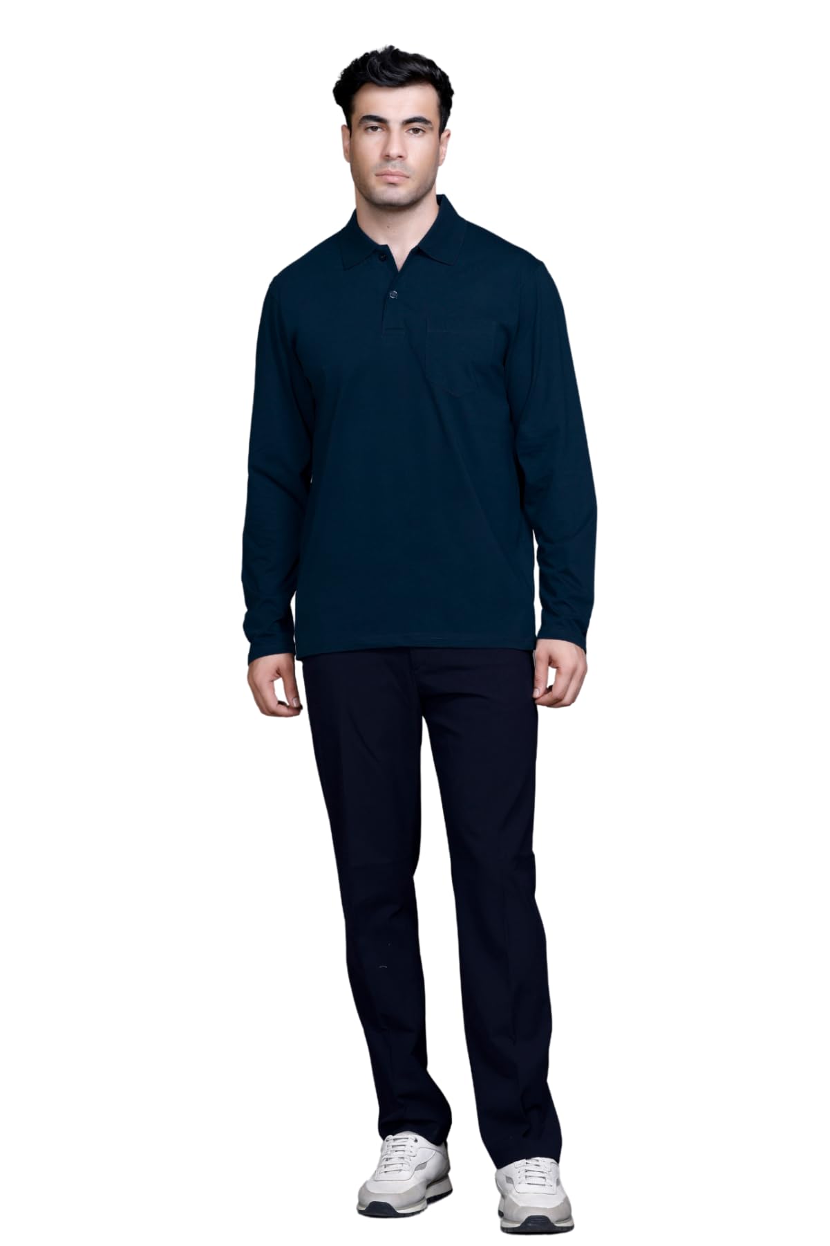 SANE ORIGINALS Men's Navy Blue Polo T-Shirt - Image 3
