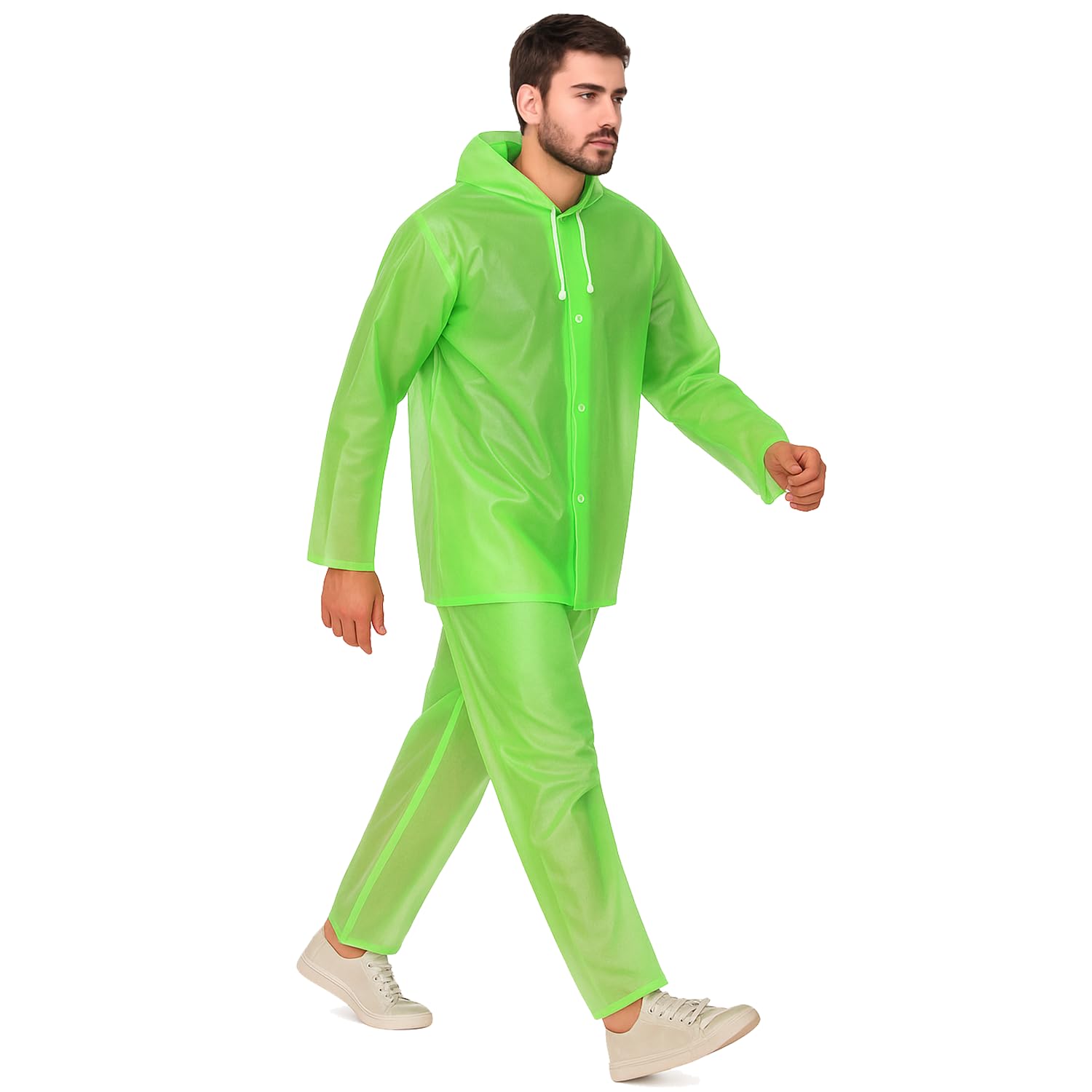 Allextreme Men's EVA Rainsuit - Neon Green - Image 2