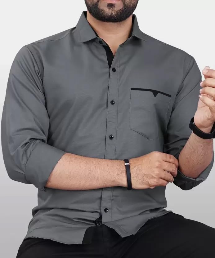 CB-COLEBROOK Men's Cadet Grey Casual Shirt - Image 5