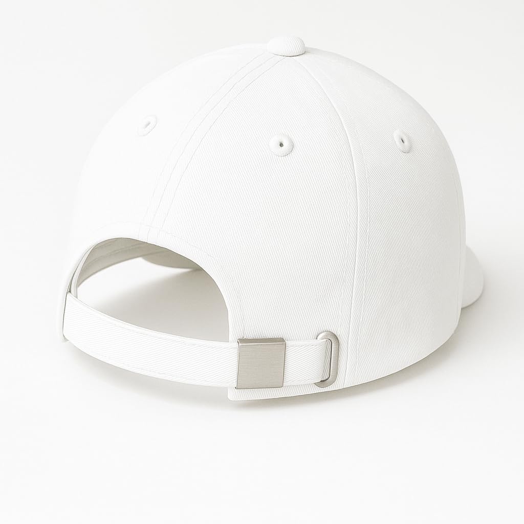 Anarva Unisex Cotton Baseball Cap - White Black - Image 3