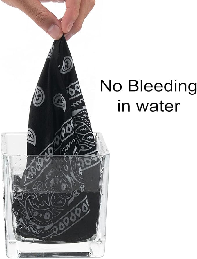 SPIN CART Unisex Cotton Paisley Bandana - Black - Image 4