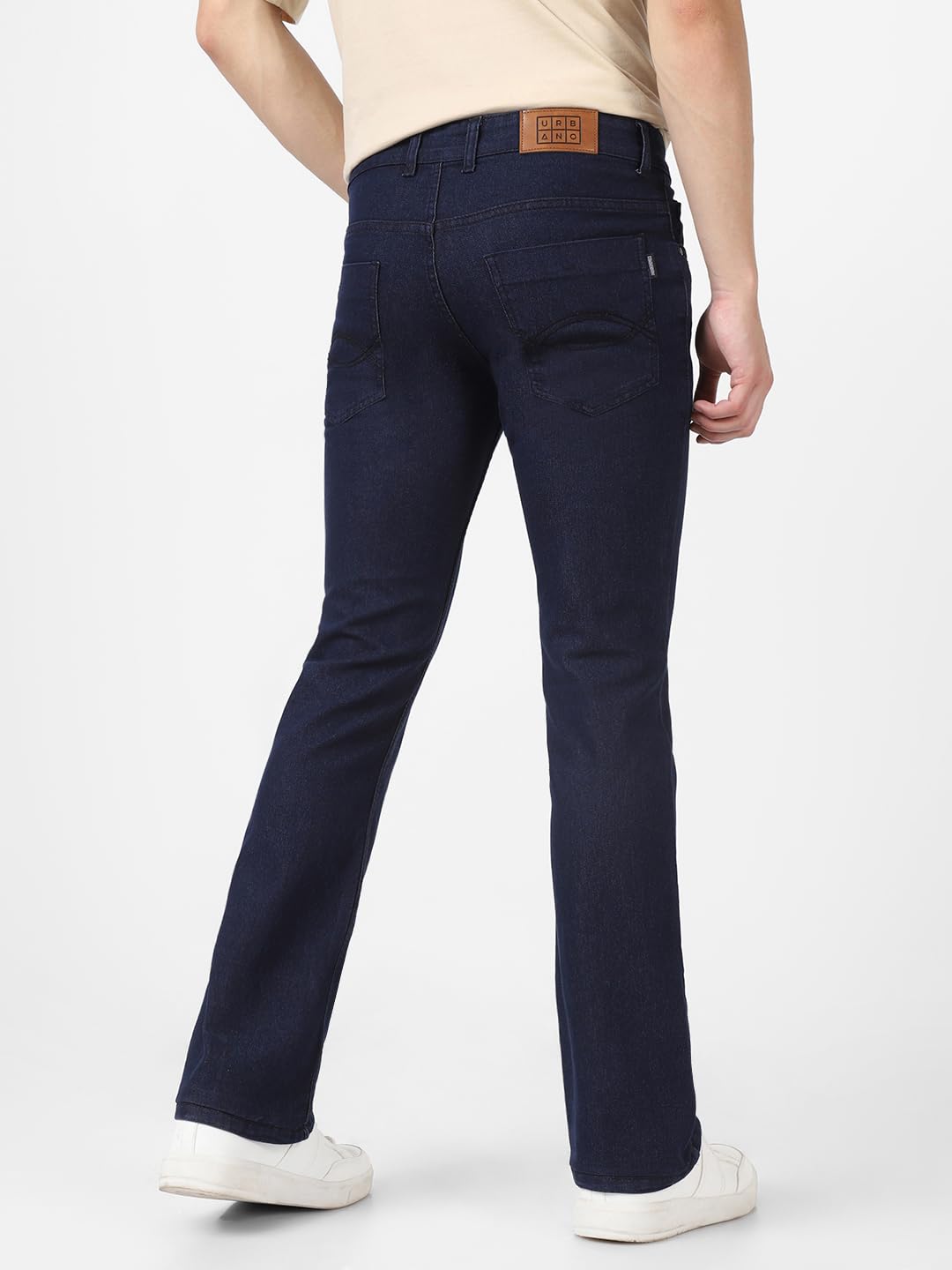 Urbano Fashion Men's Dark Blue Bootcut Jeans - Image 4
