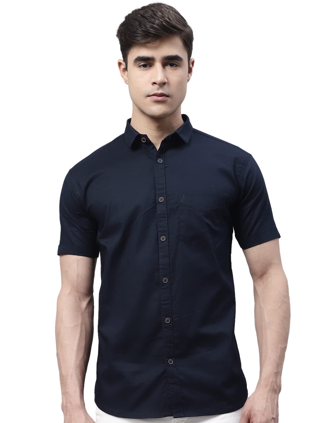 Majestic Man Cotton Shirt for Men - Navy Blue