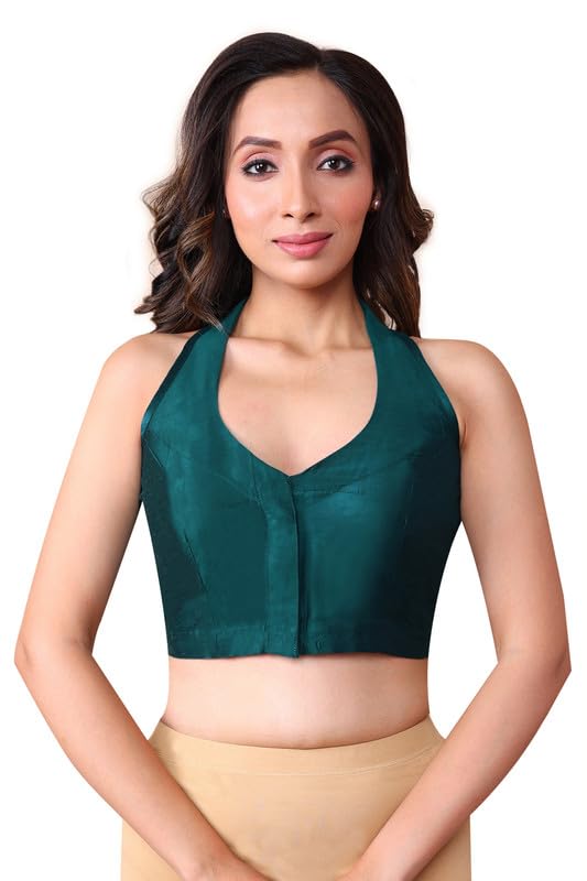 RENE Green Cotton Tussar Embroidered Blouse