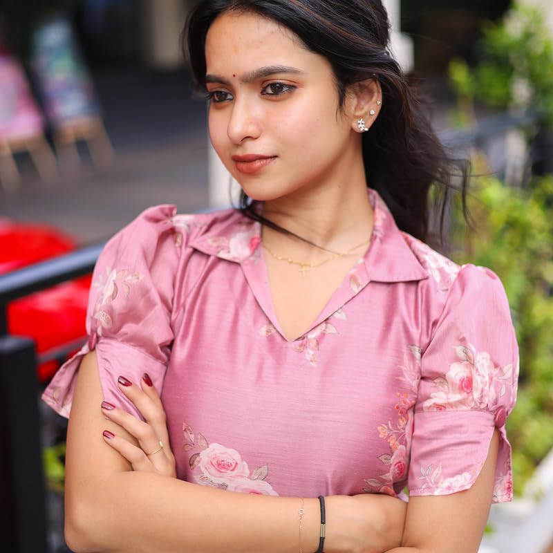 Chanderi Printed Kurta for Women - Pink - Image 2