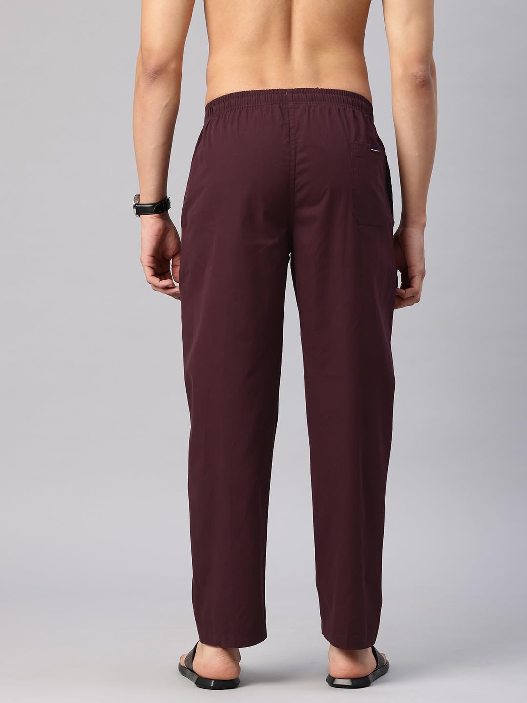 Majestic Man Cotton Lounge Pants - Wine - Image 4