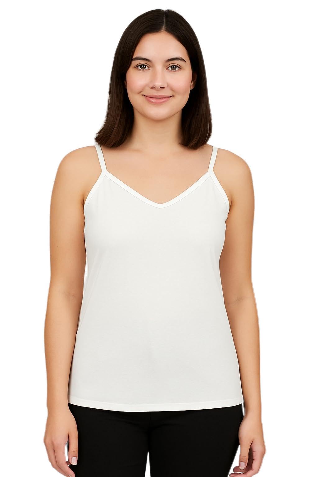 Prime Knits Cotton Girls Camisole - White