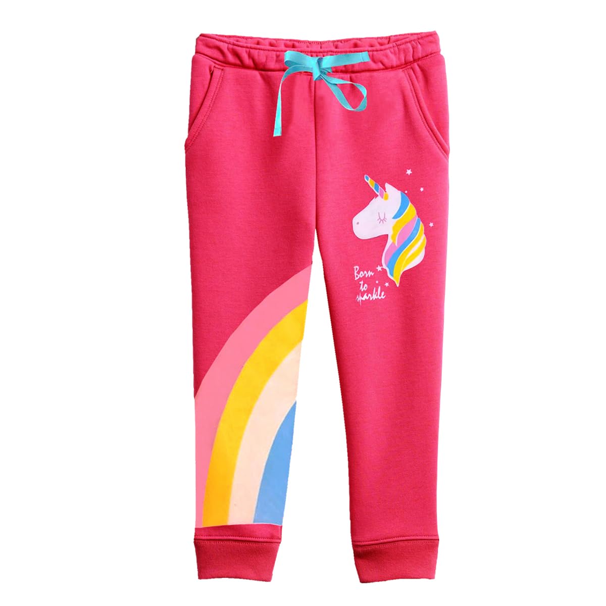 Kuchipoo Girls Mid-Rise Cotton Track Pants - Multi-Colored - Image 3