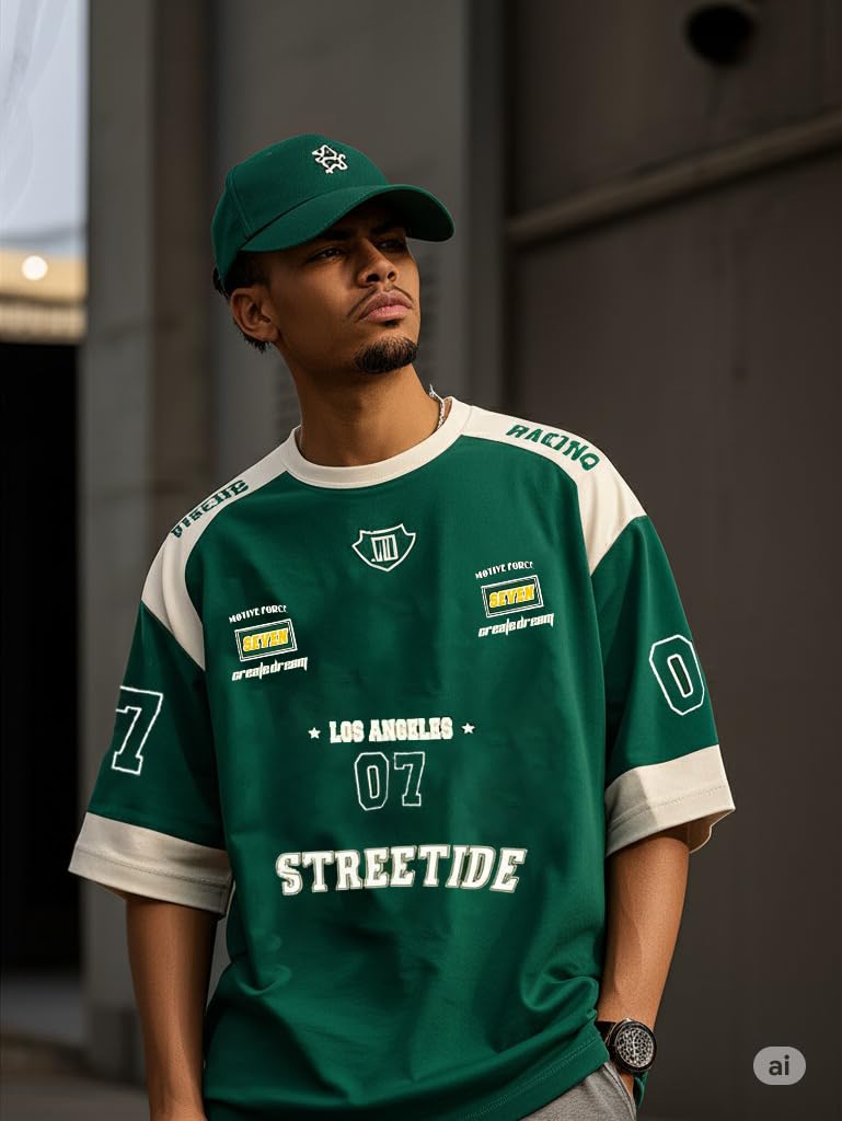 THALASI Men Cotton Jersey Oversized T shirt - Image 4