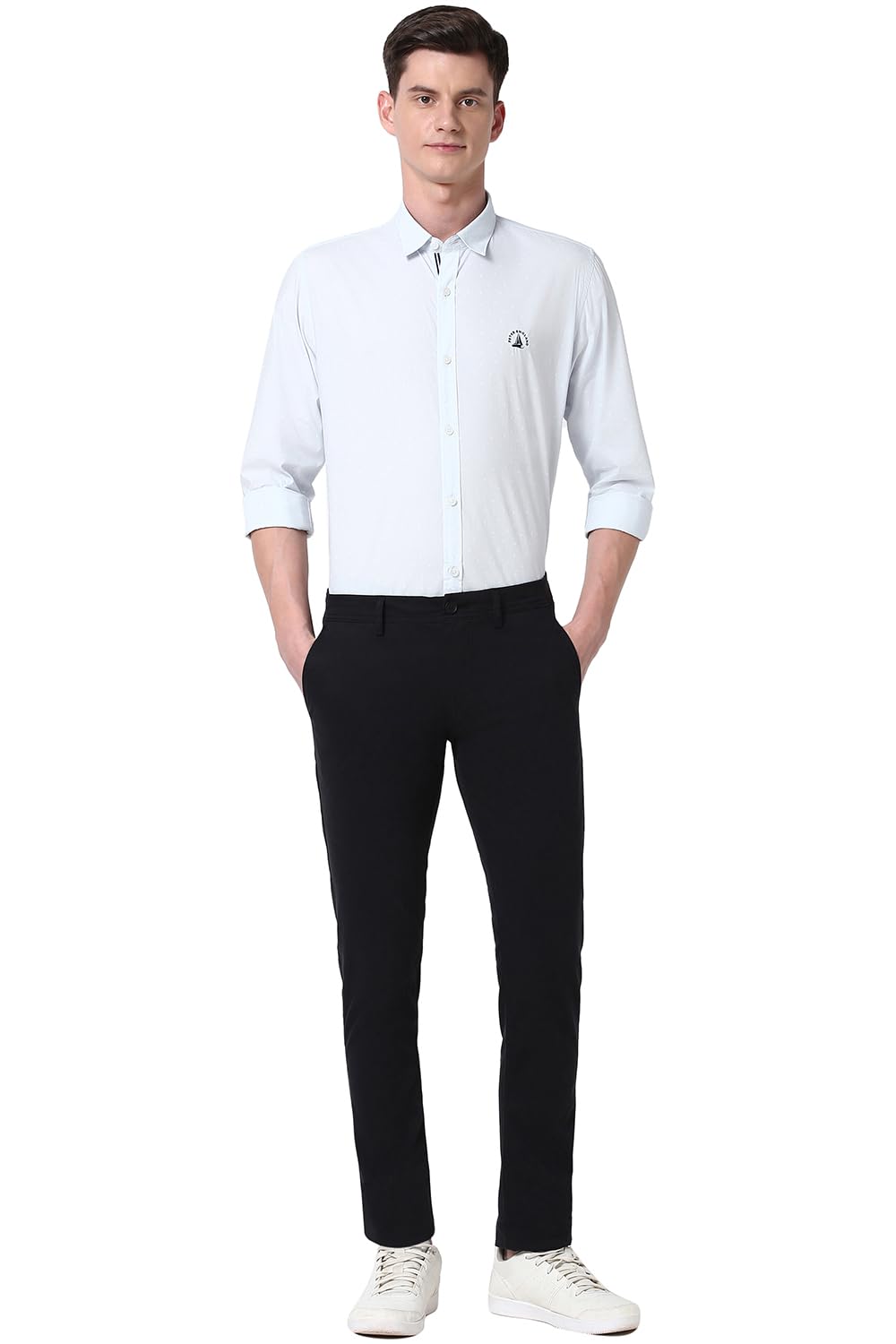 Peter England Men's Skinny Casual Pants - Black - Image 5