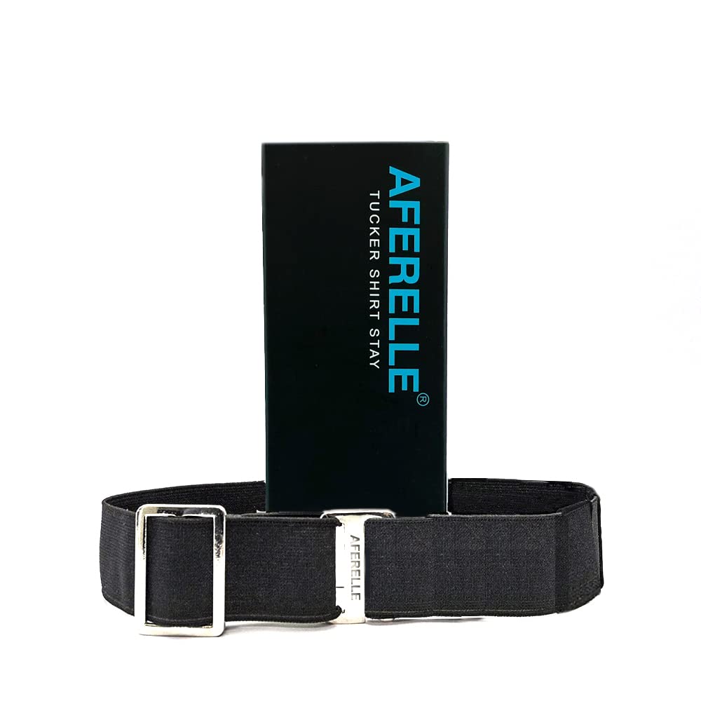 Aferelle Shirt Stays Elastic Belt for Unisex - Black