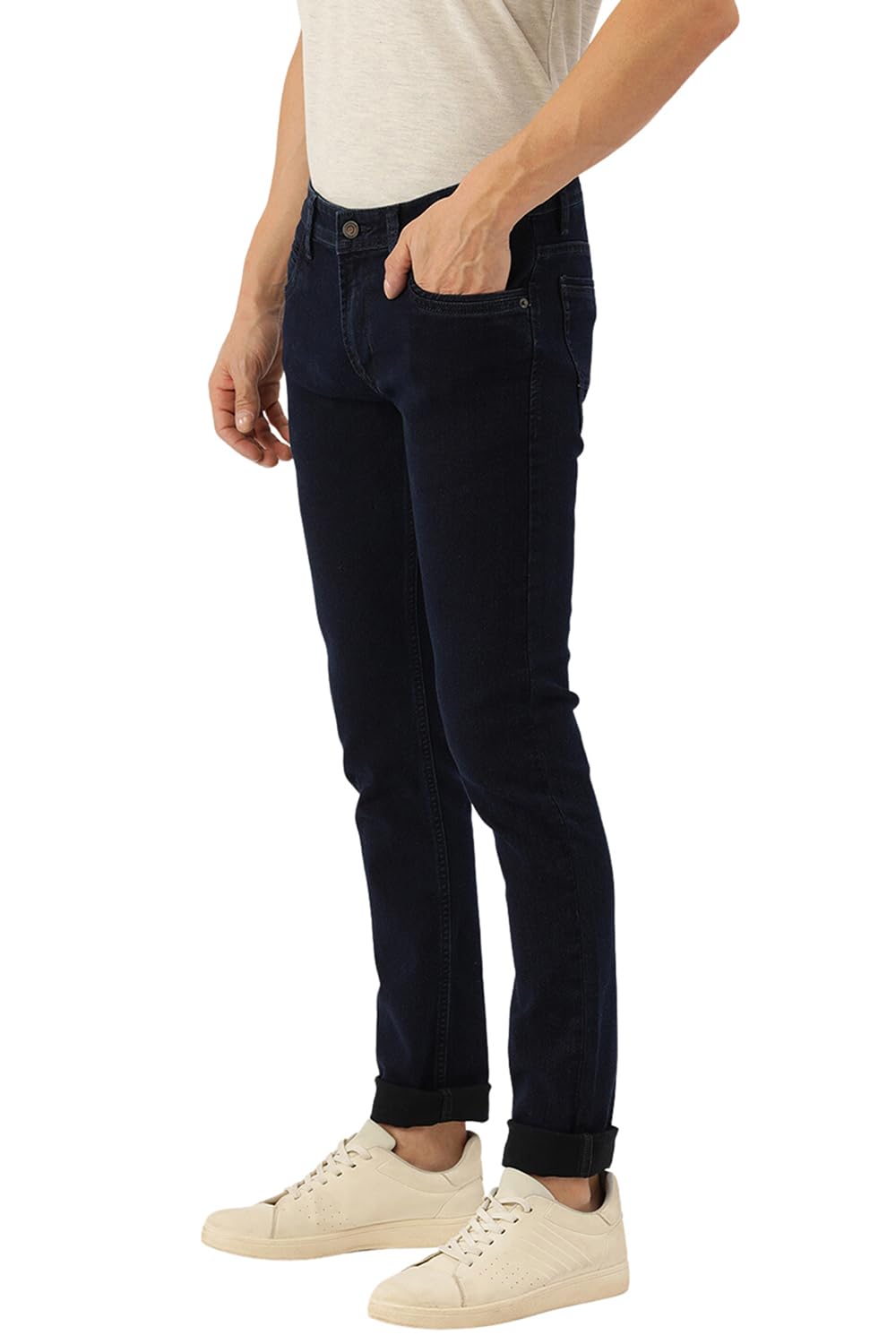 Peter England Men's Stretchable Jeans - Deep Navy - Image 2