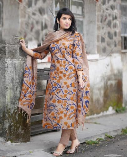 ANNI DESIGNER Beige Kalam Kurta Set for Women - Image 4