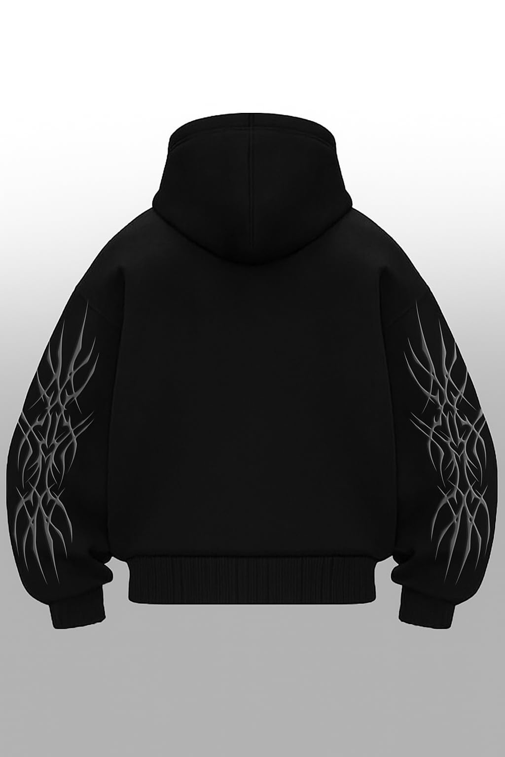 BE SAVAGE Ninja Balaclava Zipper Hoodie Jacket for Men - Black - Image 2