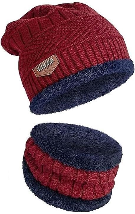 Fitness Mantra Woolen Beanie & Muffler for Men & Women - Multicolor