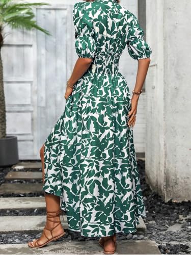 GRECIILOOKS Green Floral Rayon Midi Dress for Women - Image 2