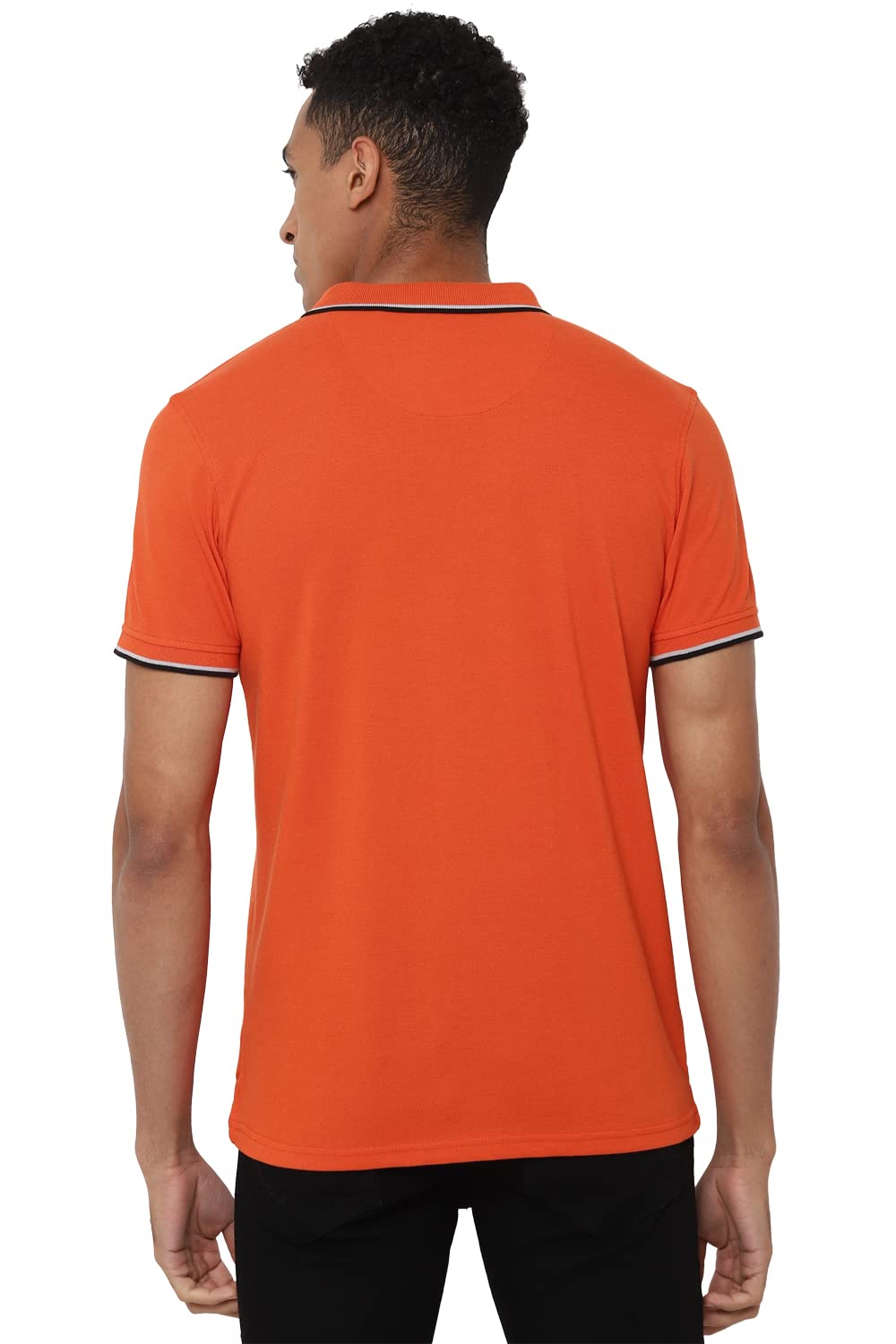 Allen Solly Men's Plain Polo - Orange - Image 3