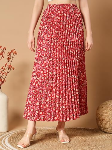 KZULLY Women Western Maxi Skirt Red - Image 3