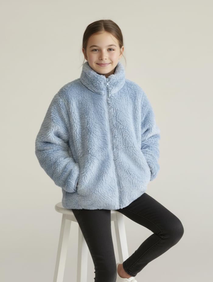 Alan Jones Girls Furry Fleece Jacket - Image 2