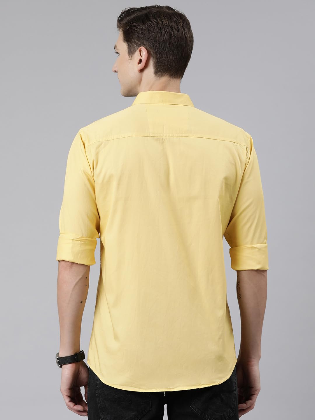 Majestic Man Casual Shirt for Men - Pale Yellow - Image 4