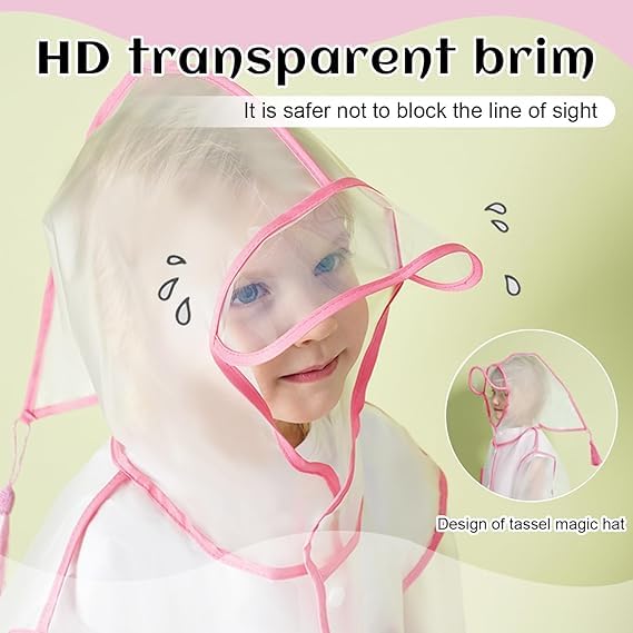 GarbGlide Kid's Transparent Dinosaur Print Waterproof Raincoat - Image 3