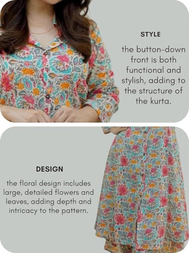 Multicolor Floral Kurta Set for Women - Image 4