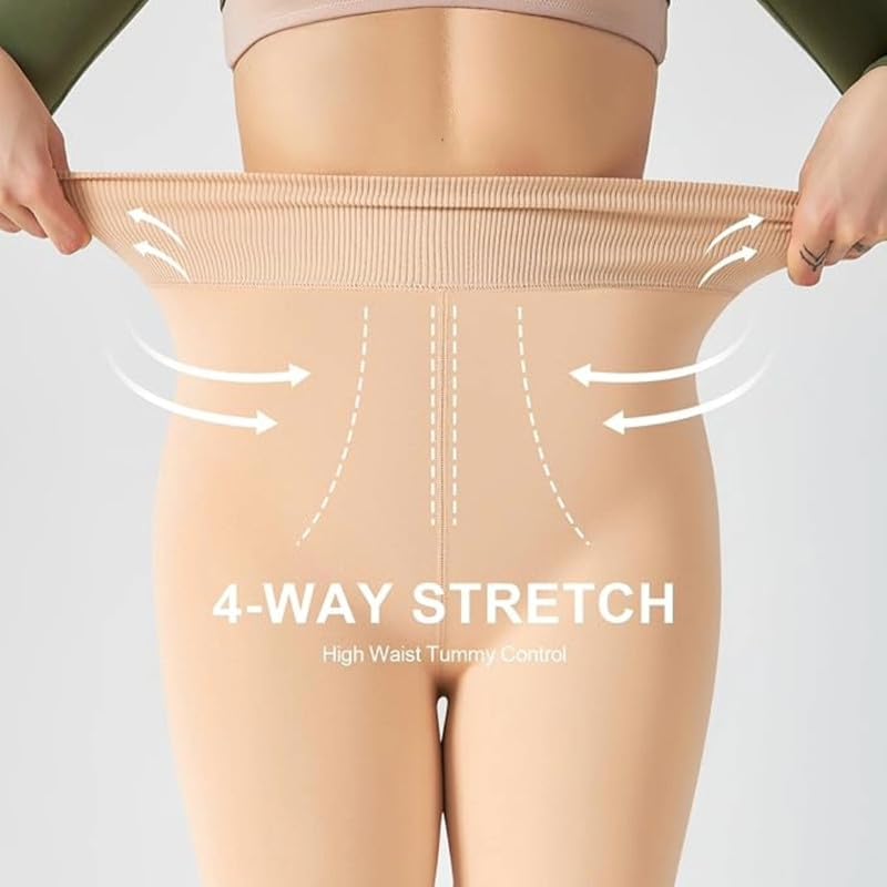 JMT Women's Lined Fleece Stockings - Beige - Image 4