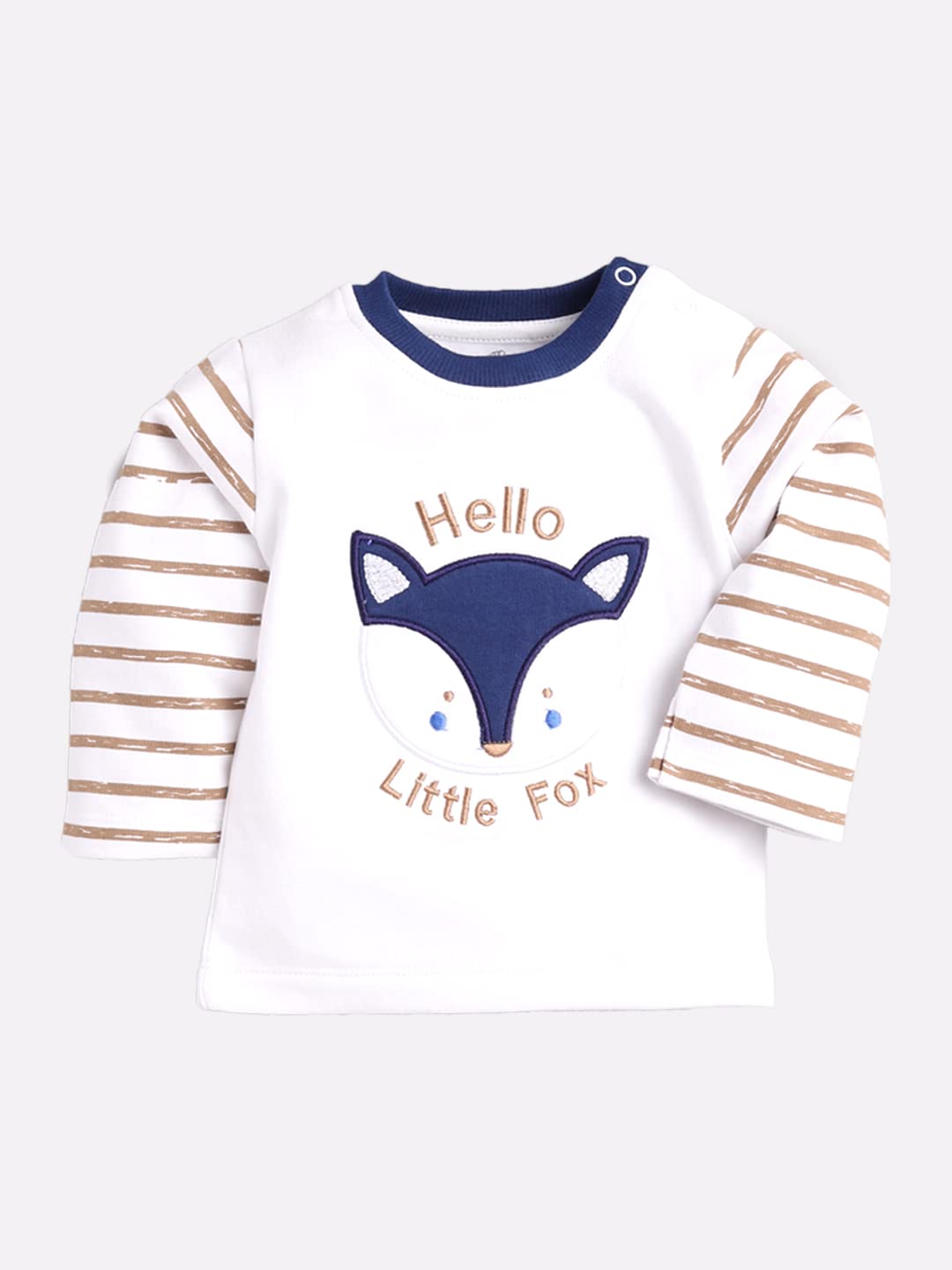 BABY GO Baby Boy Cotton Printed Full Sleeve Clothing Set - Navy Blue - Image 3