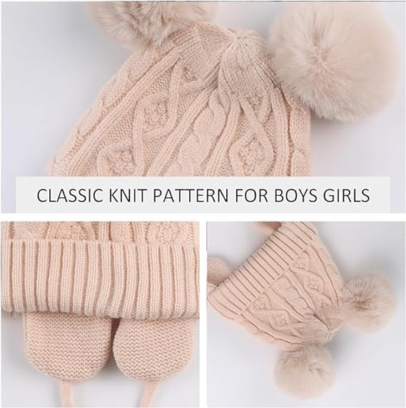 INFISPACE Beige Woolen Skull Beanie Cap for Babies - Image 5